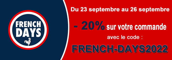 20% de remise avec le code FRENCH-DAYS2022